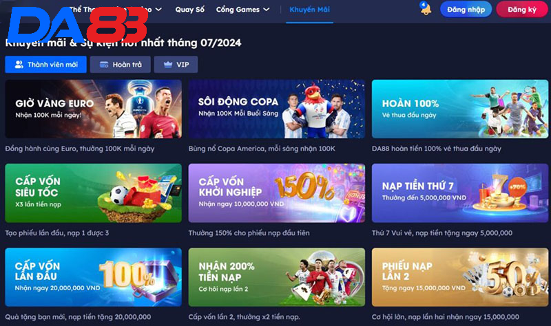 Hướng dẫn nhận ưu đãi tại DA88